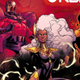 Magneto and his billiowing cape, a chuckling Sunspot, and the lightning-surrounded Storm look across Mars.